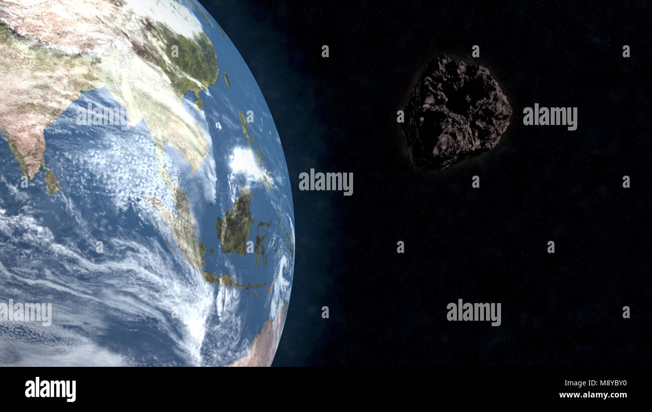 D'énormes astéroïdes proches de Florence va voler en toute sécurité par terre. Planète astéroïde tueur. Éléments de cette image fournie par la NASA Banque D'Images