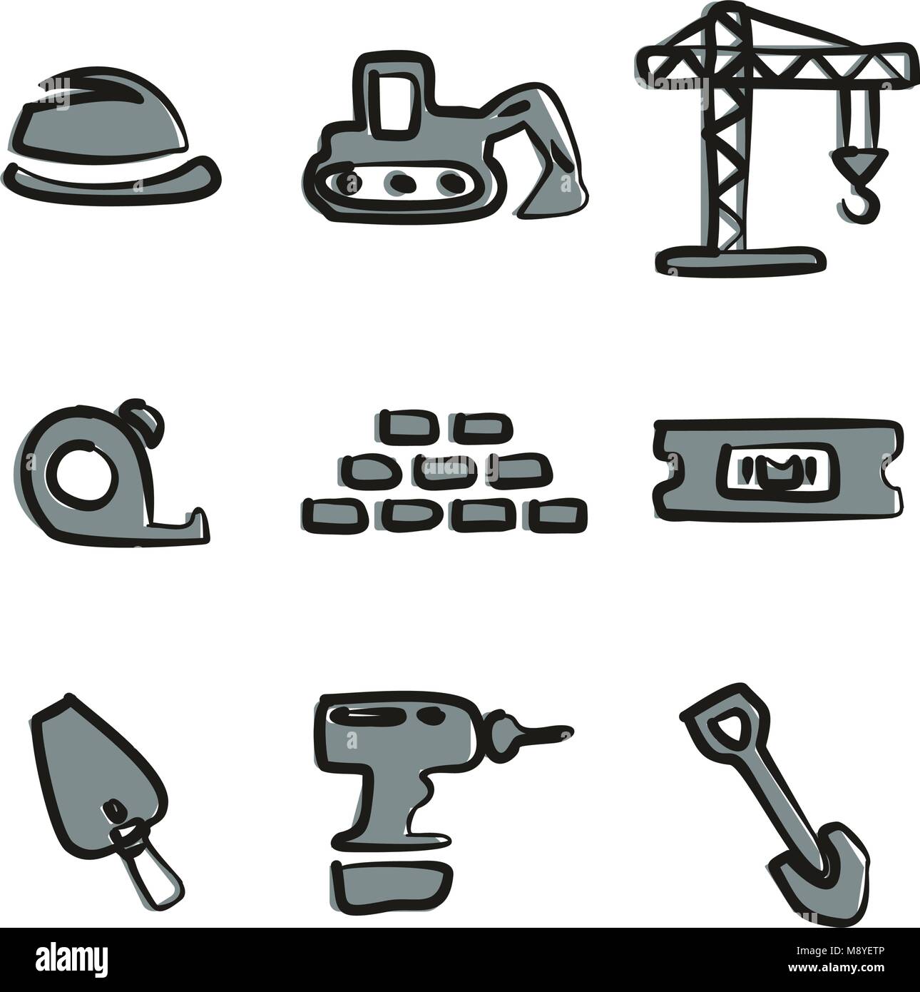 Site Builders Freehand Icônes couleur 2 Illustration de Vecteur