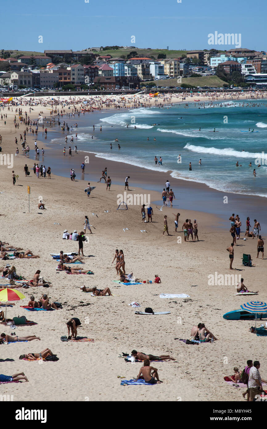 Ciel bleu Bondi Beach Banque D'Images
