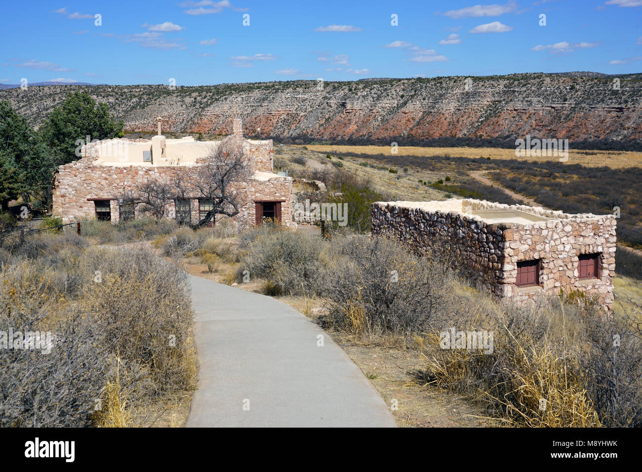 Vue de la Tuzigoot National Monument, un pueblo ruine sur le Registre National des Endroits Historiques dans Yavapai County, Arizona Banque D'Images