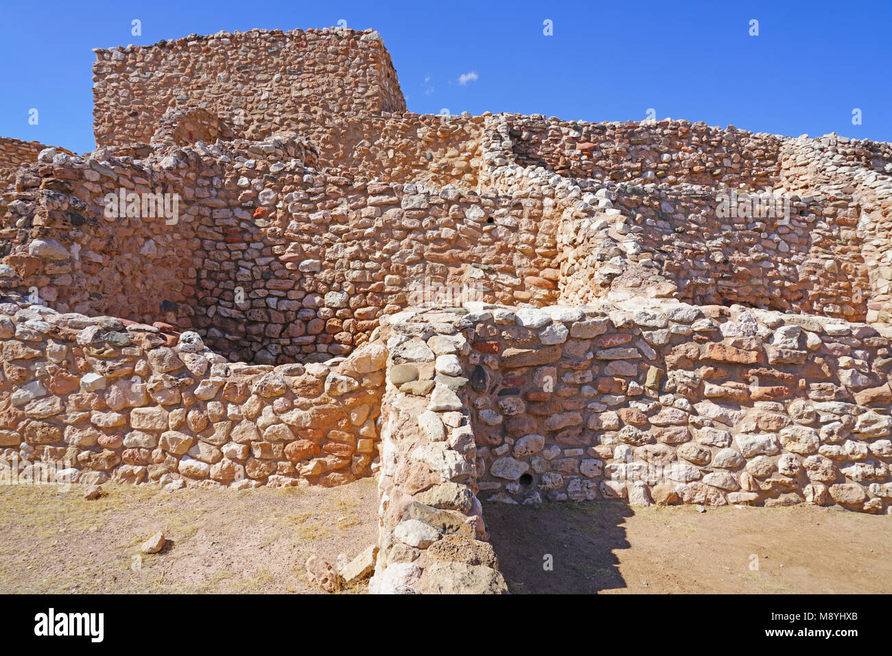 Vue de la Tuzigoot National Monument, un pueblo ruine sur le Registre National des Endroits Historiques dans Yavapai County, Arizona Banque D'Images