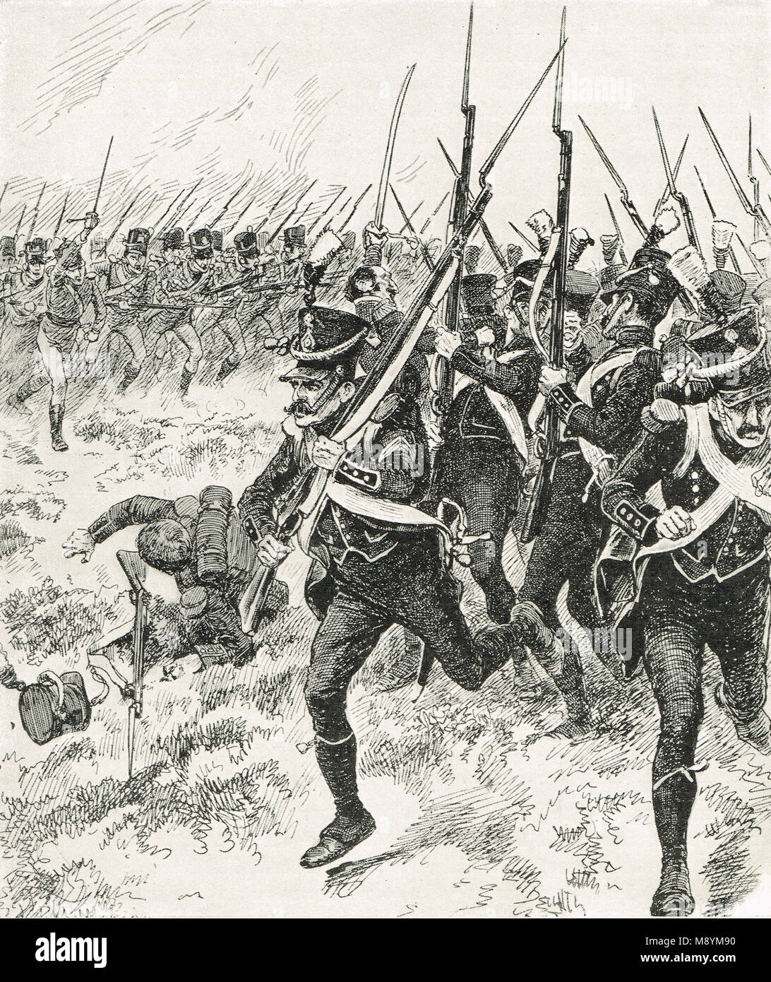 1ère leger, fuyant la bataille de Maida, 4 juillet 1806 Banque D'Images