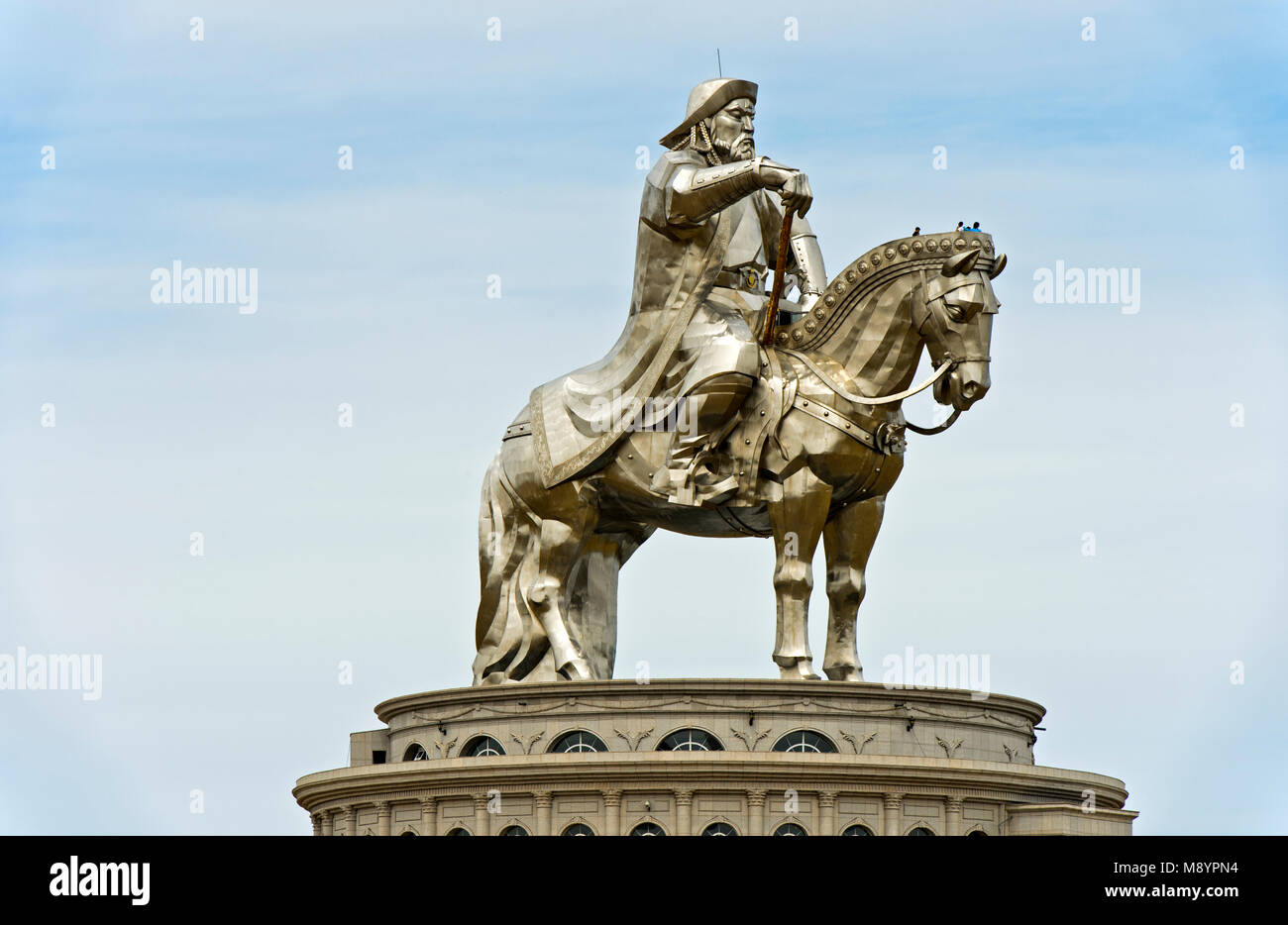 Gengis Khan Statue équestre, Chinggis Khaan, Tsonjin Boldog complexes Statue, Mongolie Banque D'Images