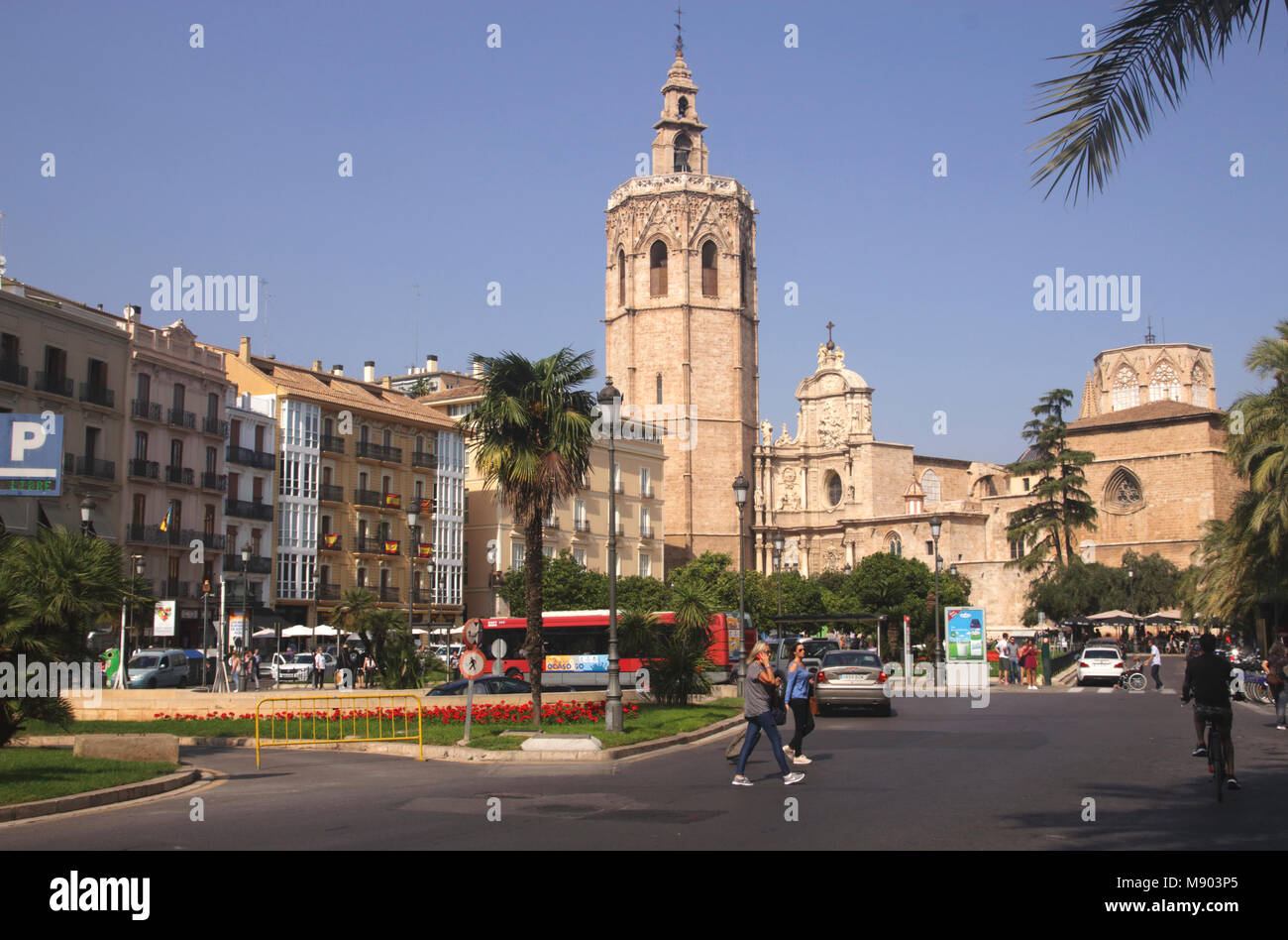 La Plaza de la Reina Valencia Espagne Banque D'Images