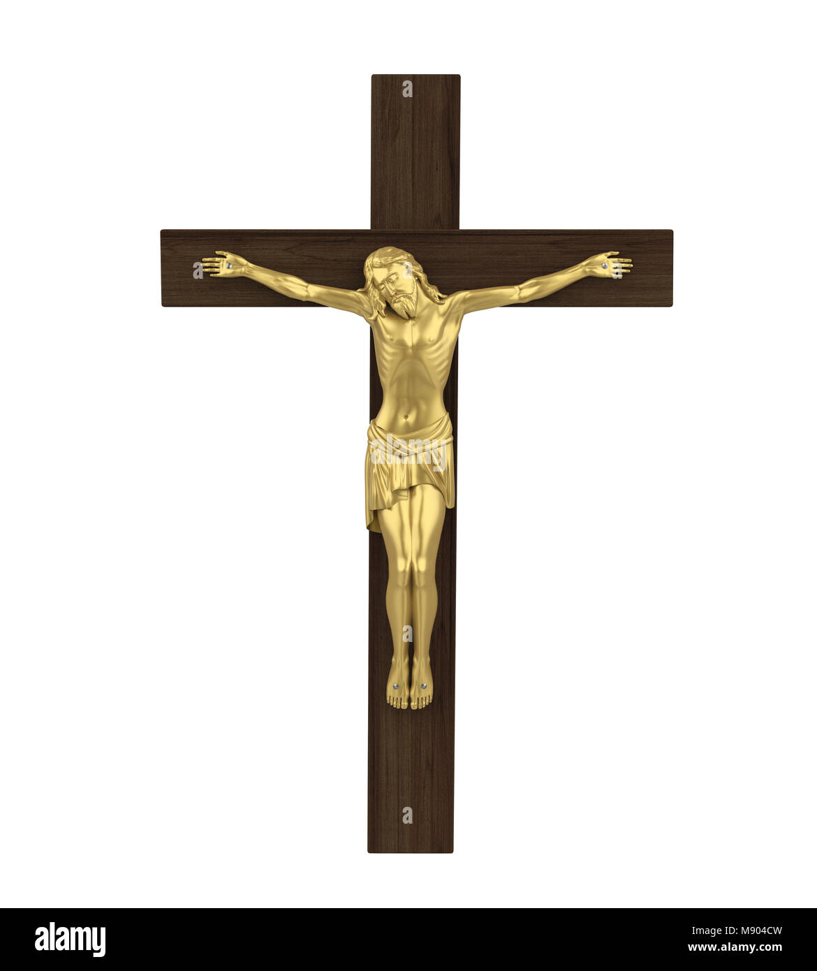 Statue de la Crucifixion de Jésus Christ isolé Banque D'Images