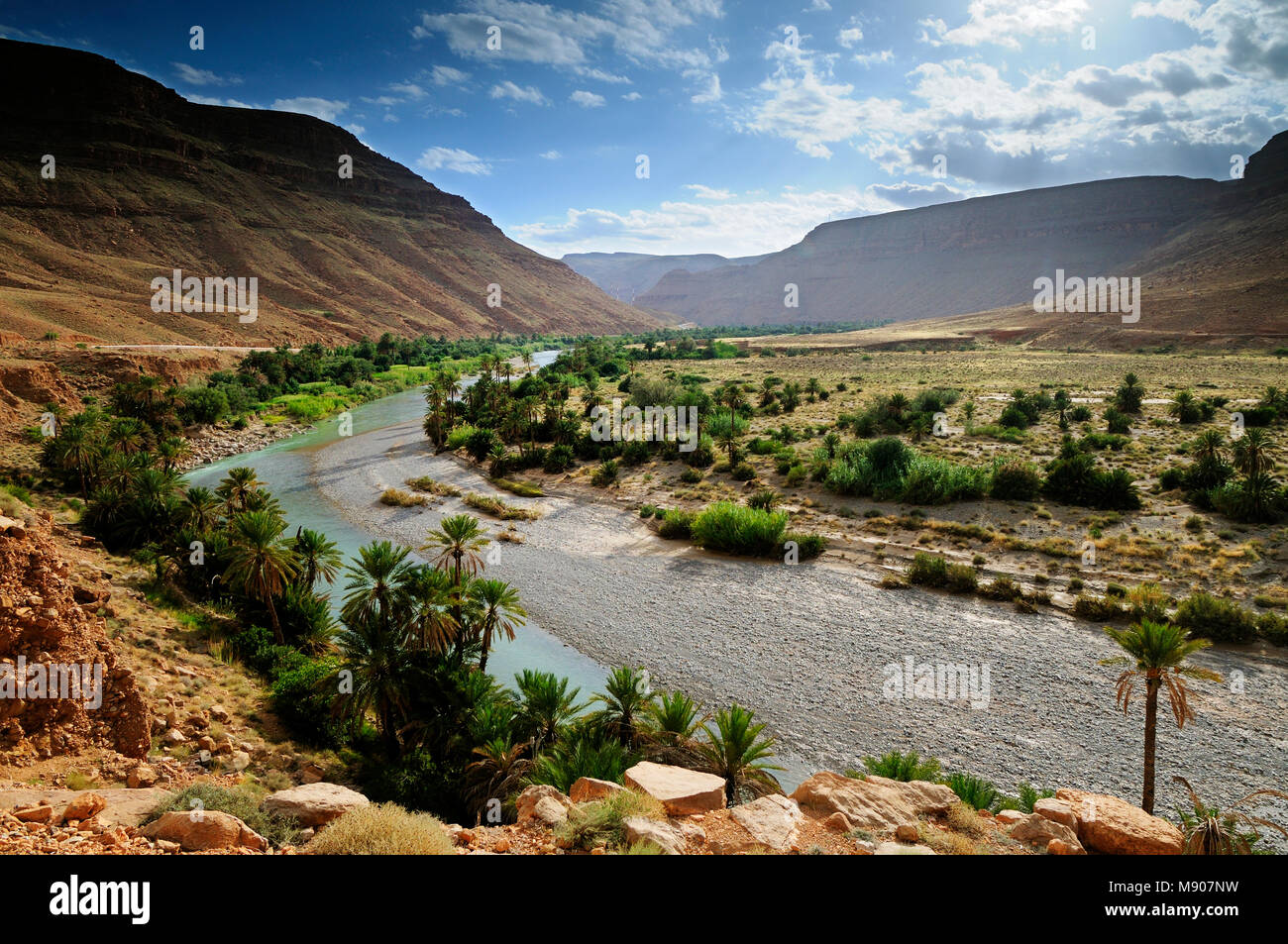 La rivière de Ziz. Atlas, Maroc Banque D'Images