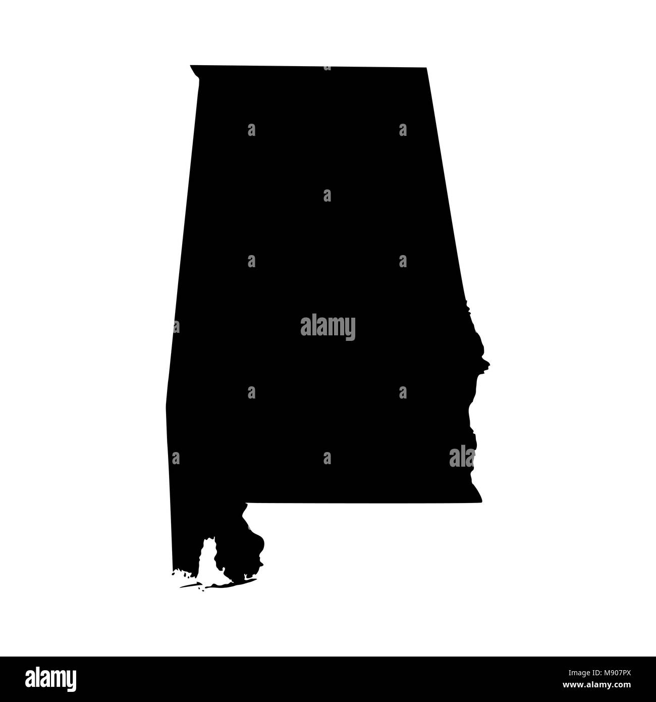 La carte de l'état américain de l'Alabama Illustration de Vecteur