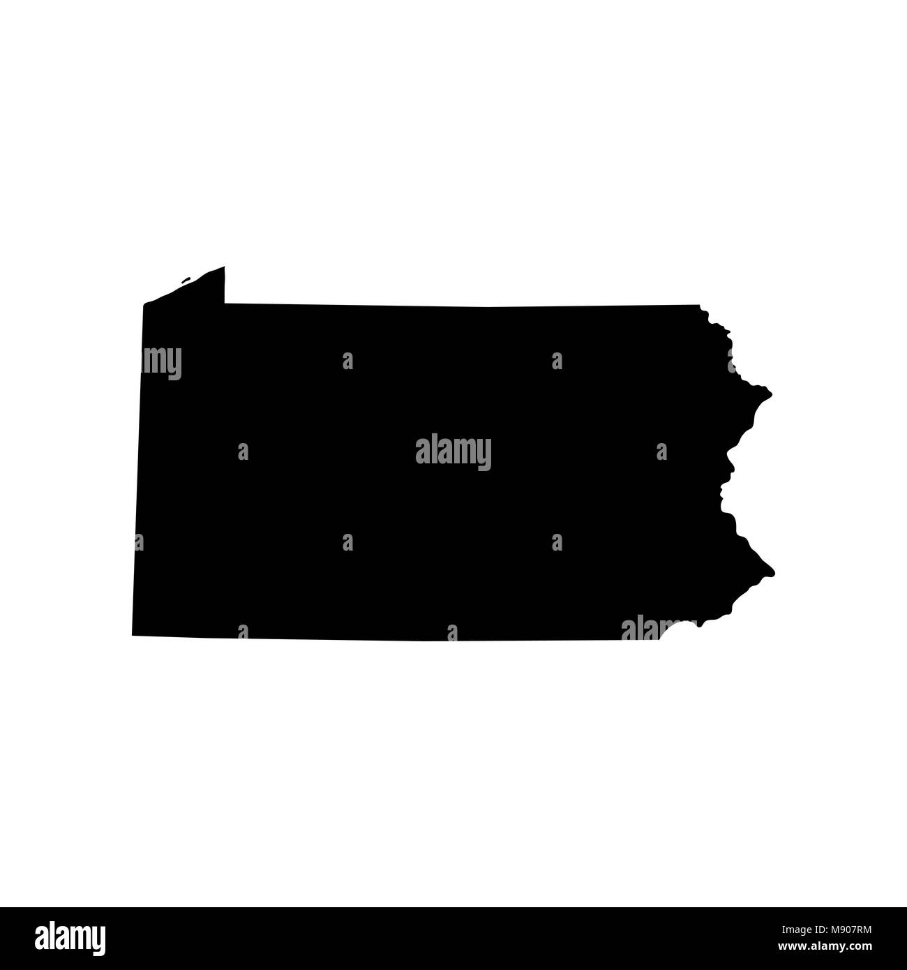 La carte de l'état américain de Pennsylvanie Illustration de Vecteur
