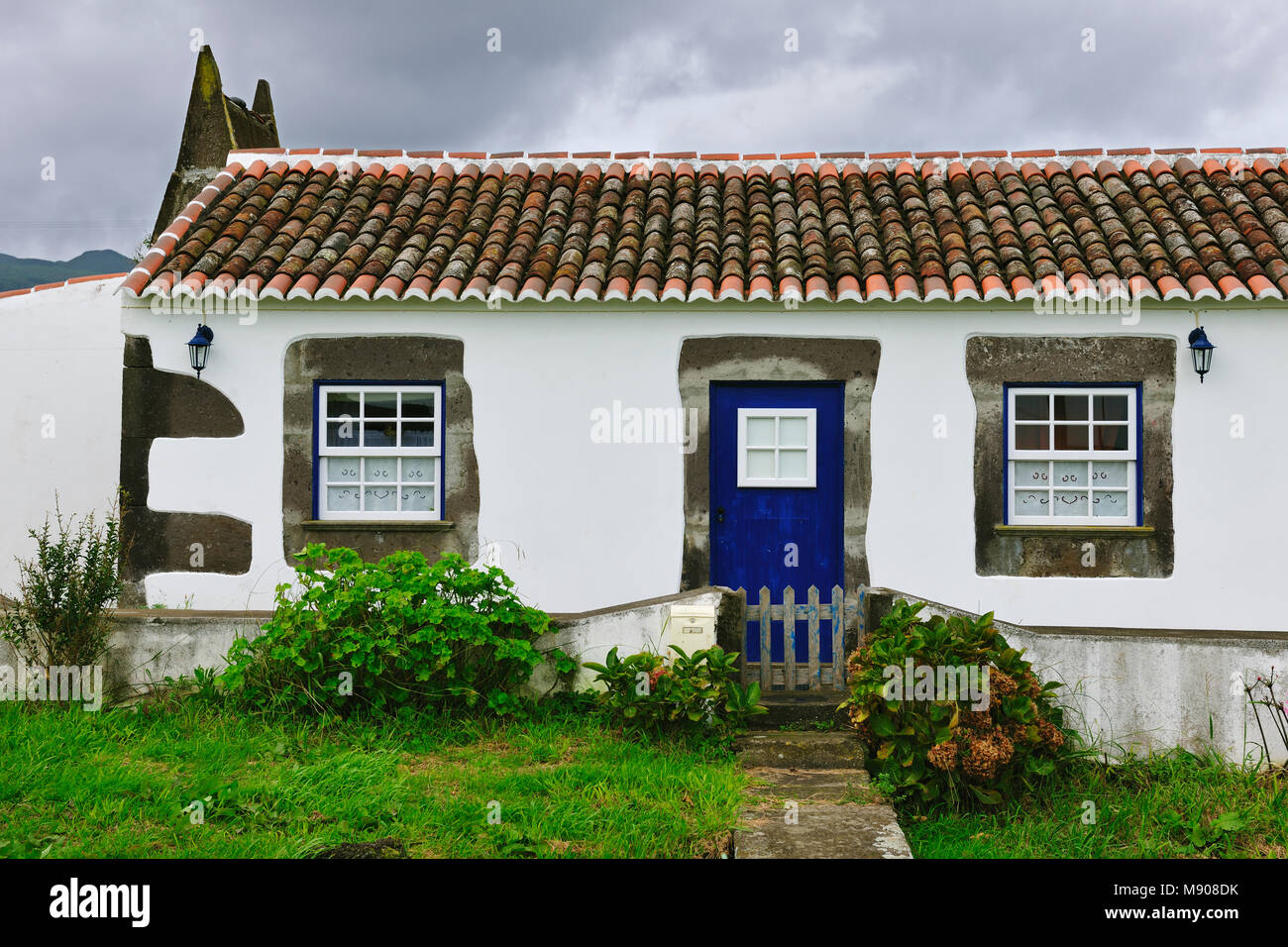 Maison traditionnelle de São Brás. Terceira, Açores, Portugal Banque D'Images