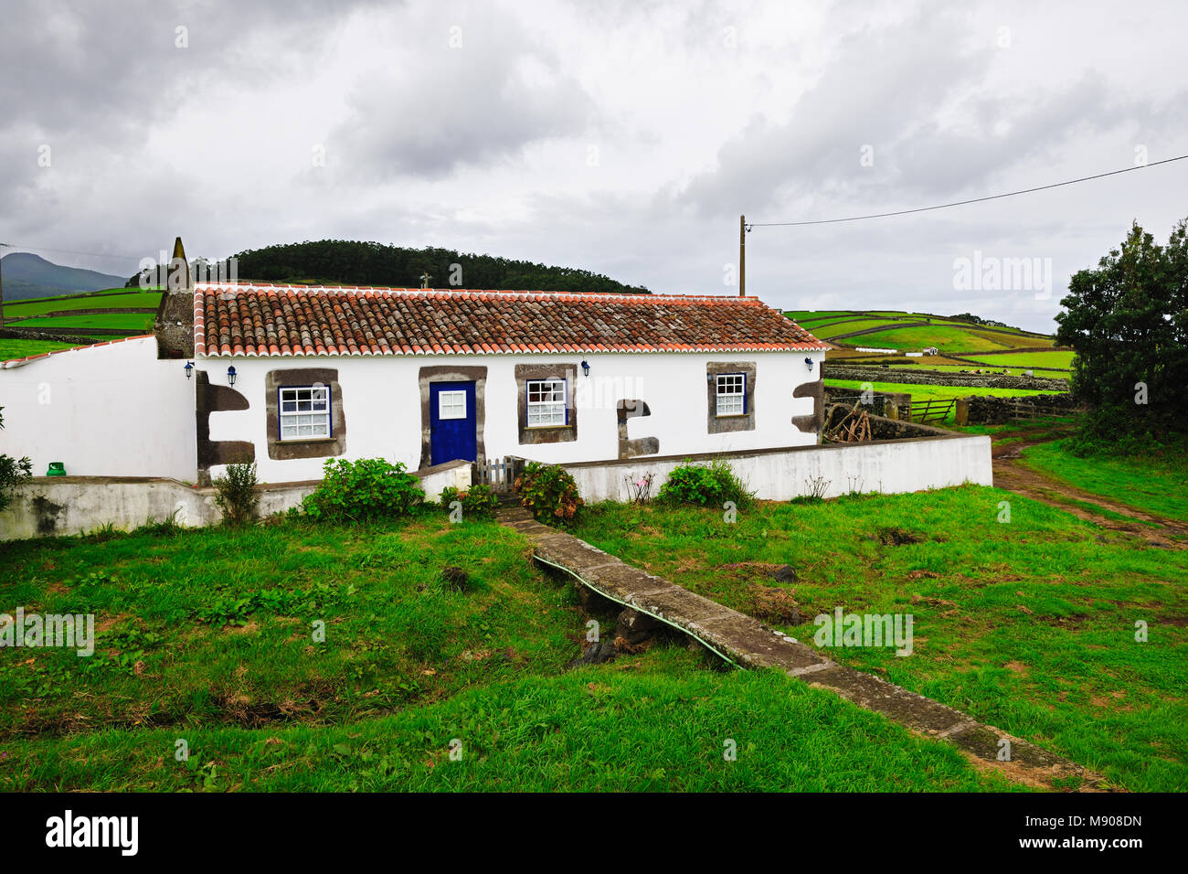 Maison traditionnelle de São Brás. Terceira, Açores, Portugal Banque D'Images