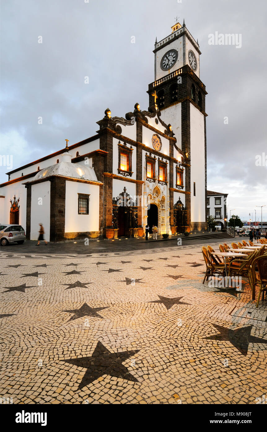 Motherchurch de São Sebastião, Ponta Delgada. São Miguel, Açores. Portugal Banque D'Images