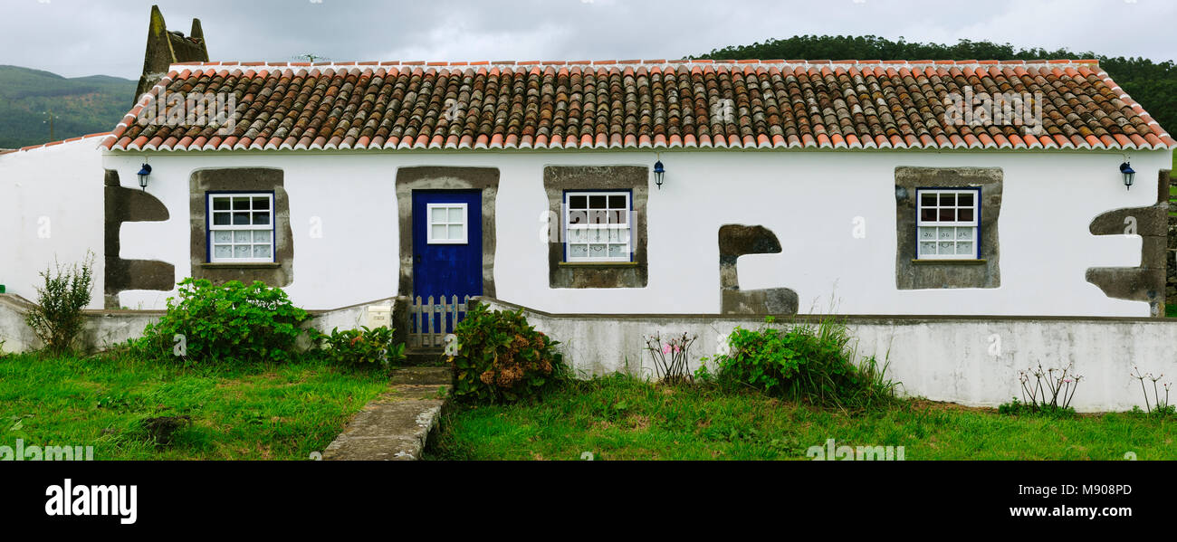 Maison traditionnelle de São Brás. Terceira, Açores, Portugal Banque D'Images