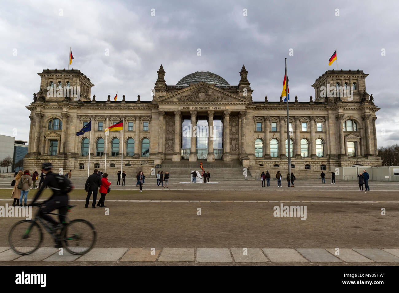 Bâtiment du Reichstag, Berlin, Allemagne. 13 mars 2018. Vue générale du bâtiment du Reichstag, Platz der Republik, Berlin, Allemagne, Europe. Banque D'Images