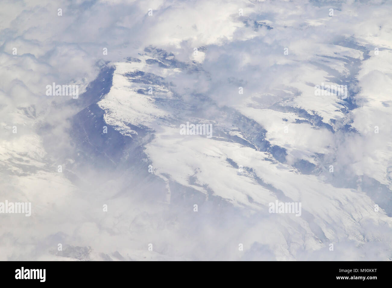 Avis de Virgin Atlantic sur le chemin de l'aéroport de Gatwick, North terminal à Las Vegas en regardant par la fenêtre à partir de 35 000 pieds. Banque D'Images