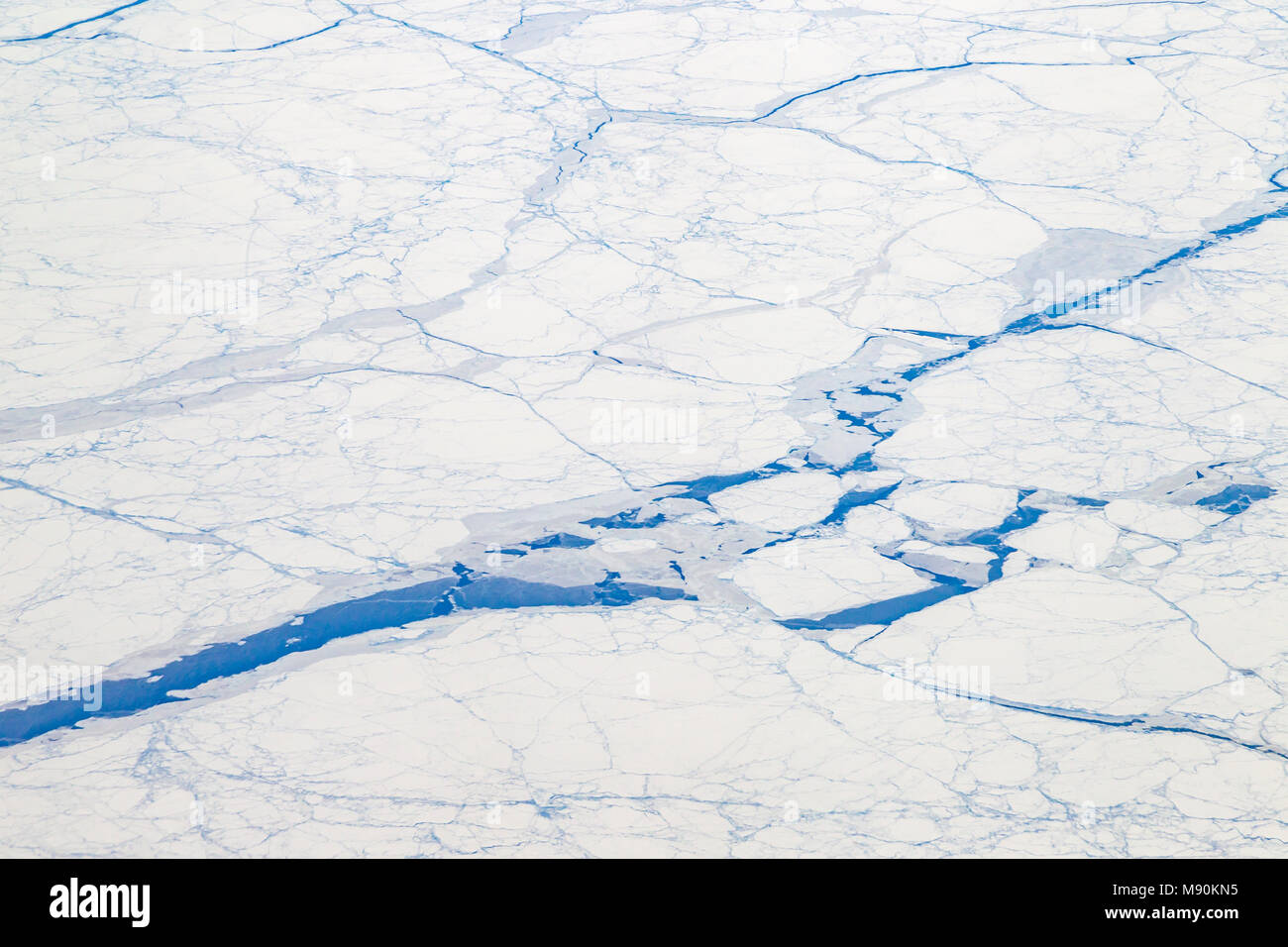 Avis de Virgin Atlantic sur le chemin de l'aéroport de Gatwick, North terminal à Las Vegas en regardant par la fenêtre à partir de 35 000 pieds. Banque D'Images