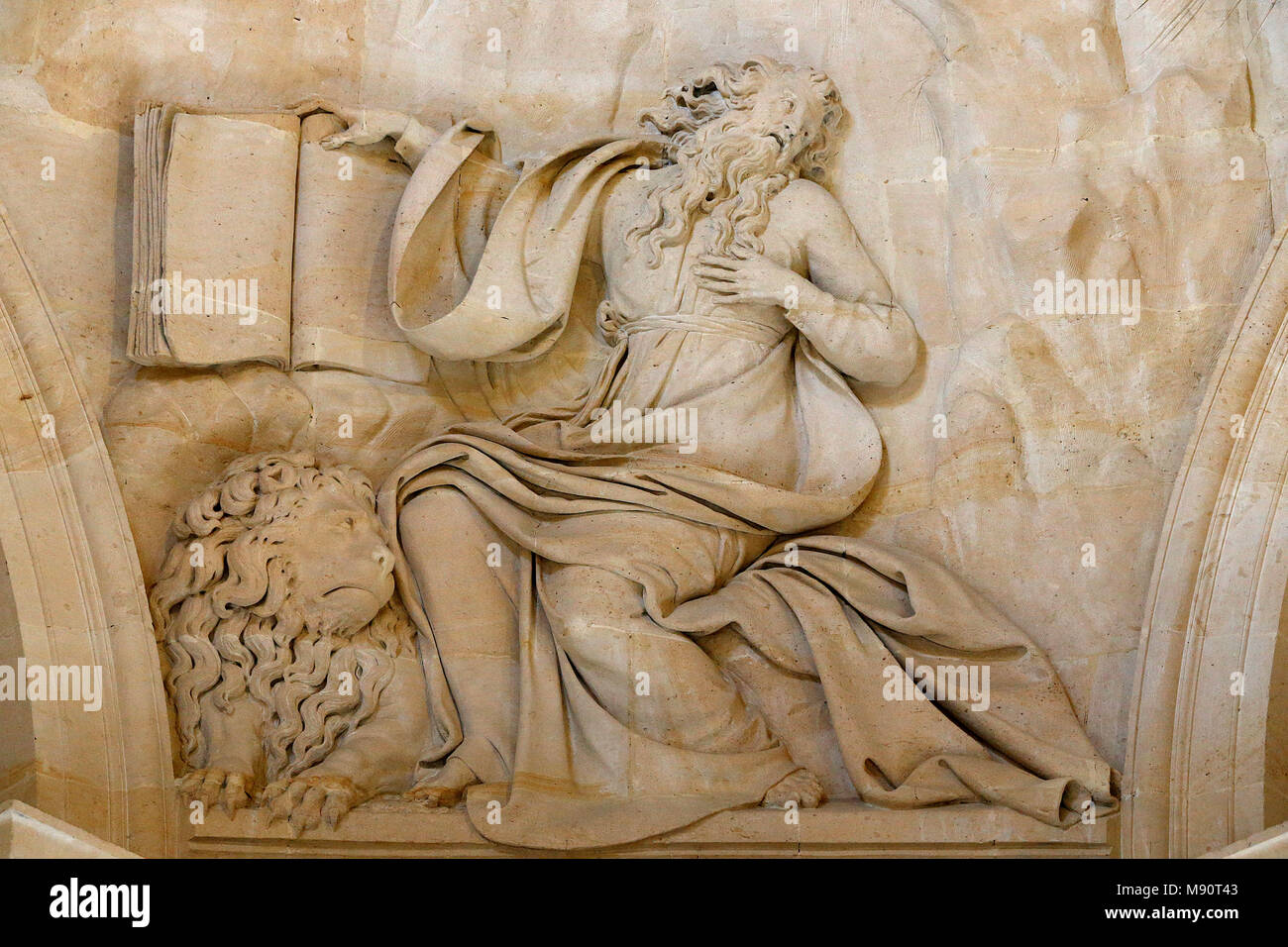 Notre-Dame du Val-de-Grâce de l'église catholique, Paris, France. Chapelle du Saint Sacrement. Saint Jérôme. Banque D'Images