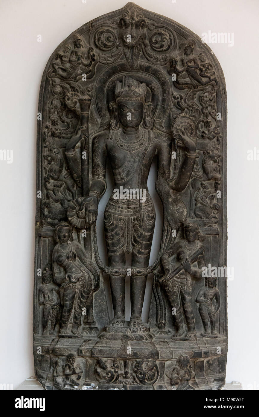 Musée national de l'Inde, Delhi. Vishnu. Pala, 9e-10e siècle après J.-C. est de l'Inde. Pierre. L'Inde. Banque D'Images