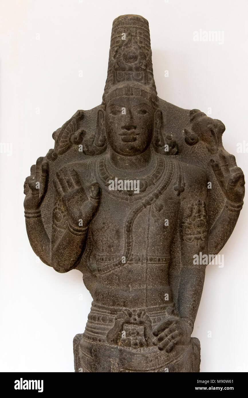 Musée national de Delhi. Vishnu. Début 10ème siècle A.D. Chola, Tamil Nadu. Pierre. L'Inde. Banque D'Images