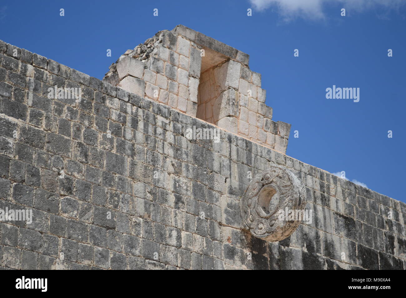 L'un des joints toriques au great ball à Chichen Itza, Mexique Banque D'Images