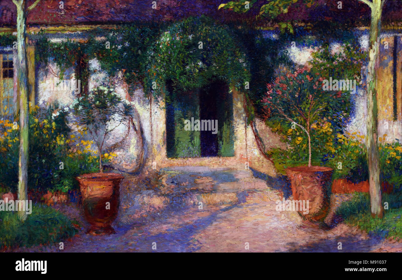 La porte verte - La porte verte 1913 Henri Martin 1860 - 1943, France, Français, Banque D'Images