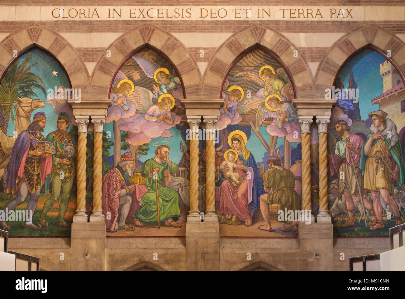 La Nativité avec l'adoration des bergers et des Rois, par George Breck - Saint Paul dans les murs (San Paolo dentro le Mura) - Rome Banque D'Images