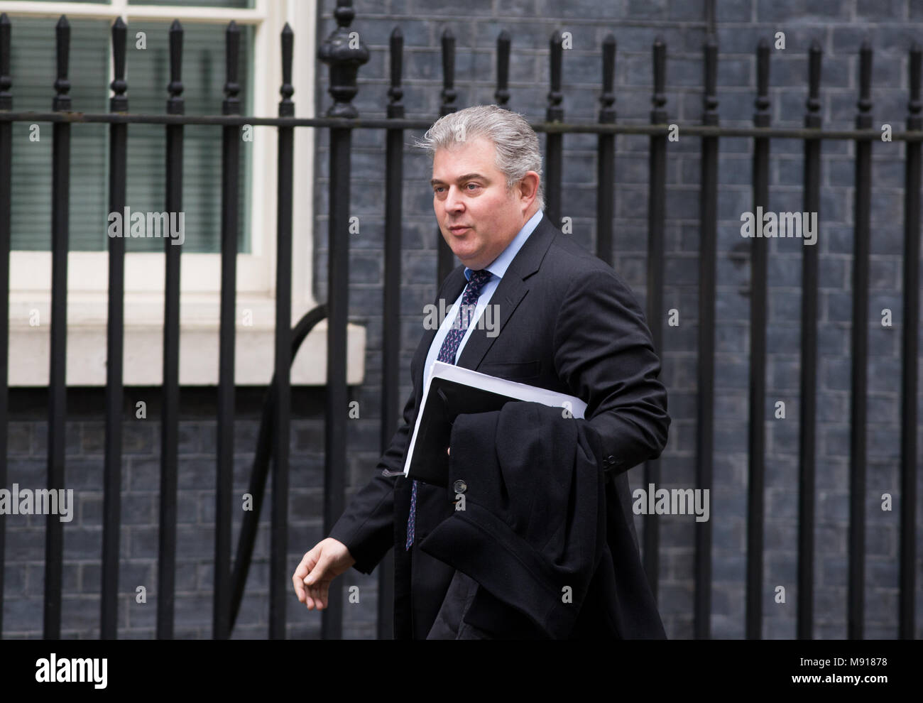 Brandon Lewis, chef du parti conservateur, arrive à Downing Street pour une réunion du cabinet. Banque D'Images