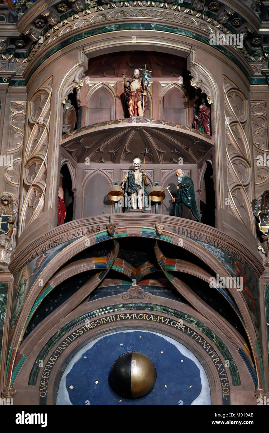 Notre Dame de la cathédrale de Strasbourg. Horloge astronomique. Strasbourg. La France. Banque D'Images