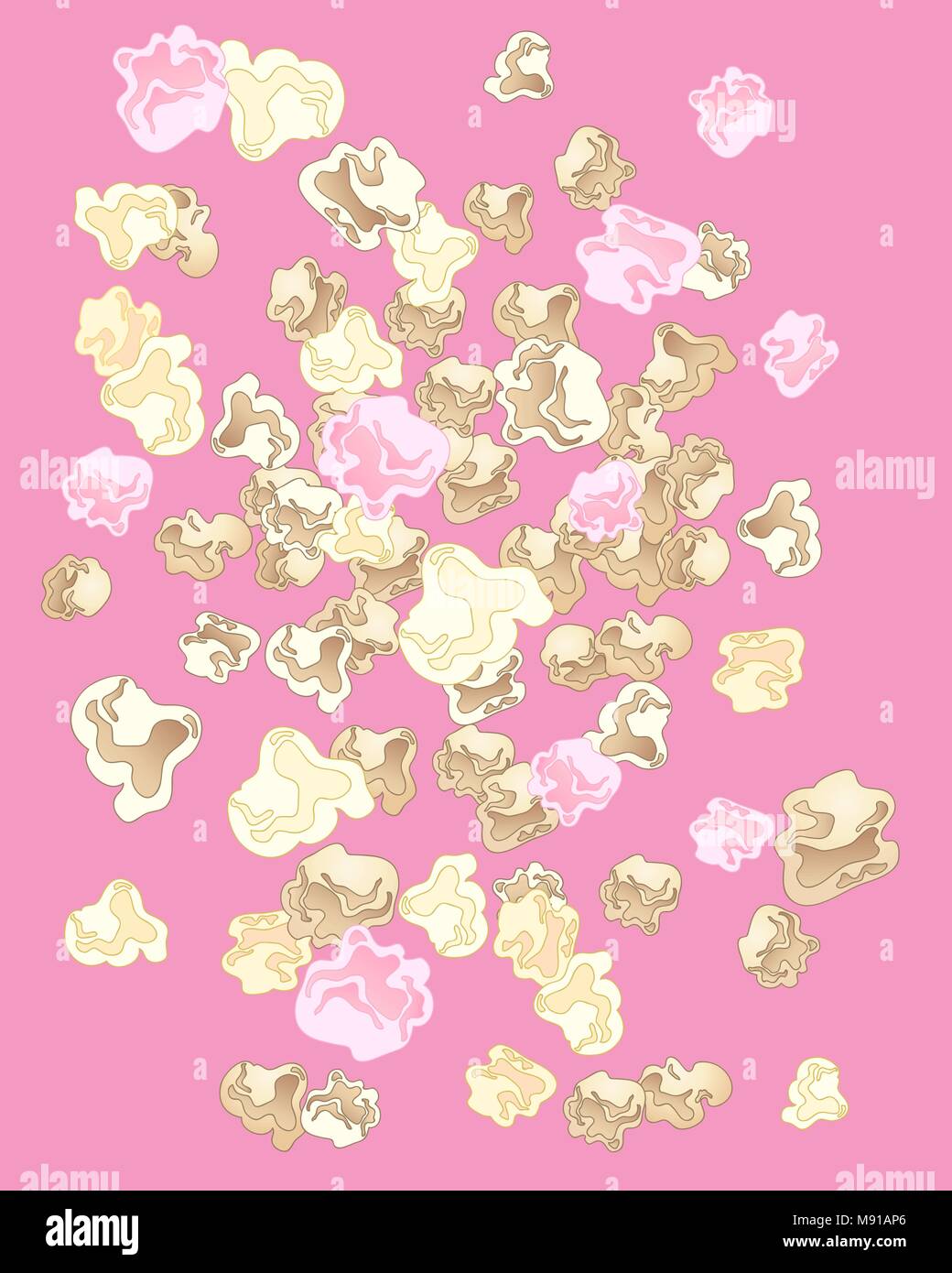 Un vecteur illustration en eps 10 format d'un délicieux popcorn image de fond sur un fond rose Illustration de Vecteur