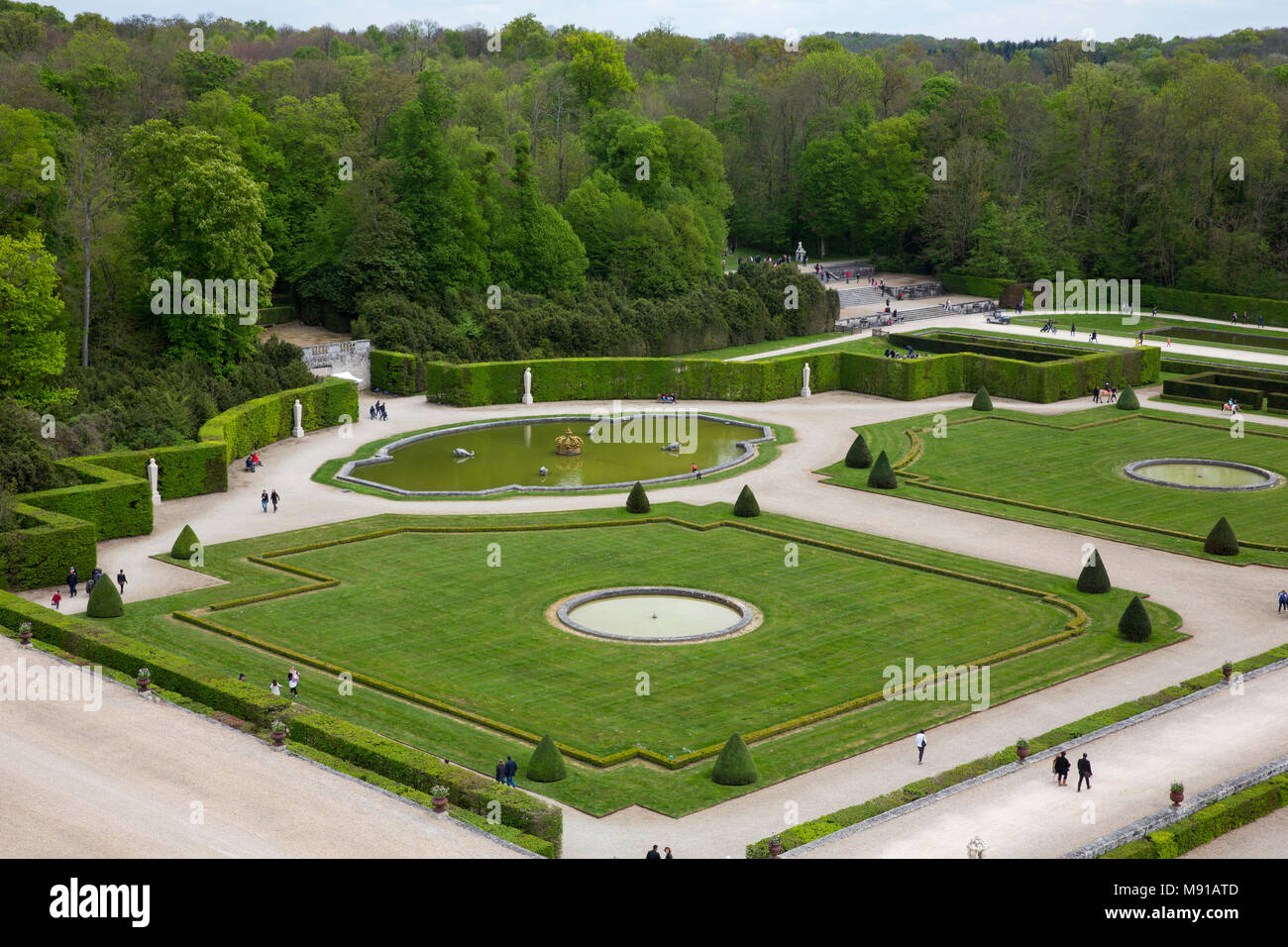 Vaux-le-vicomte château jardin. La France. Banque D'Images