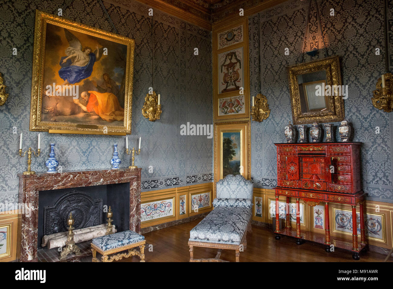 Vaux-le-vicomte. Mme Fouquet's room. La France. Banque D'Images