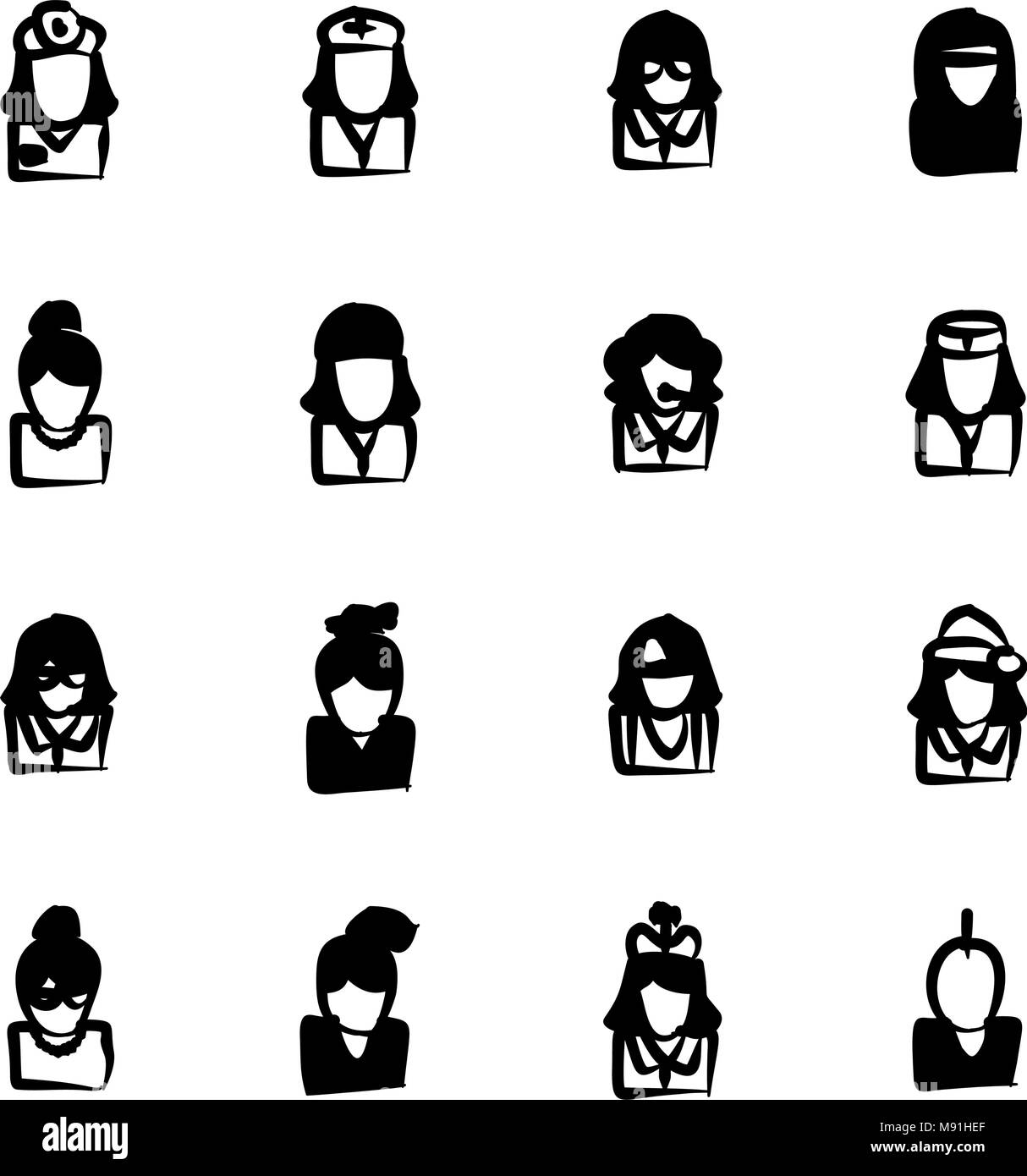 Avatar ou profil Photo Icons Set 5 Set Illustration vecteur ligne mince Illustration de Vecteur