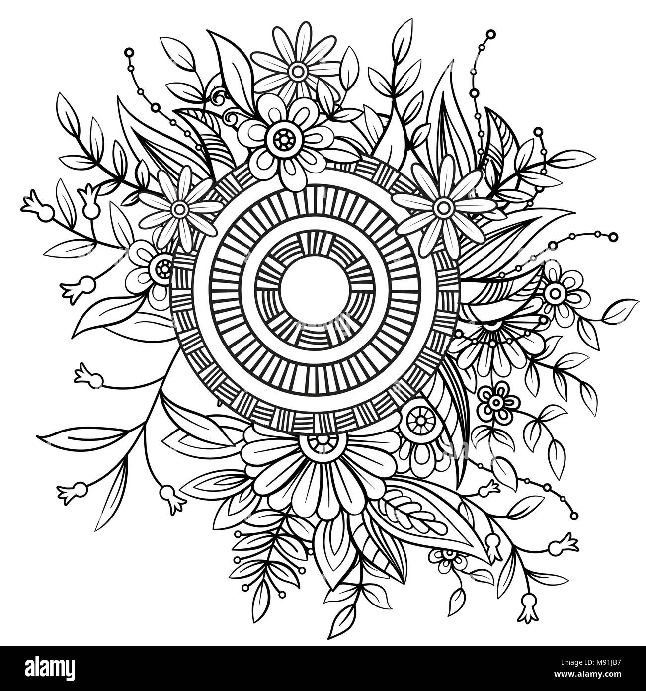 Fleurs De Forme De Mandala Profilées Pour Adulte Livre De