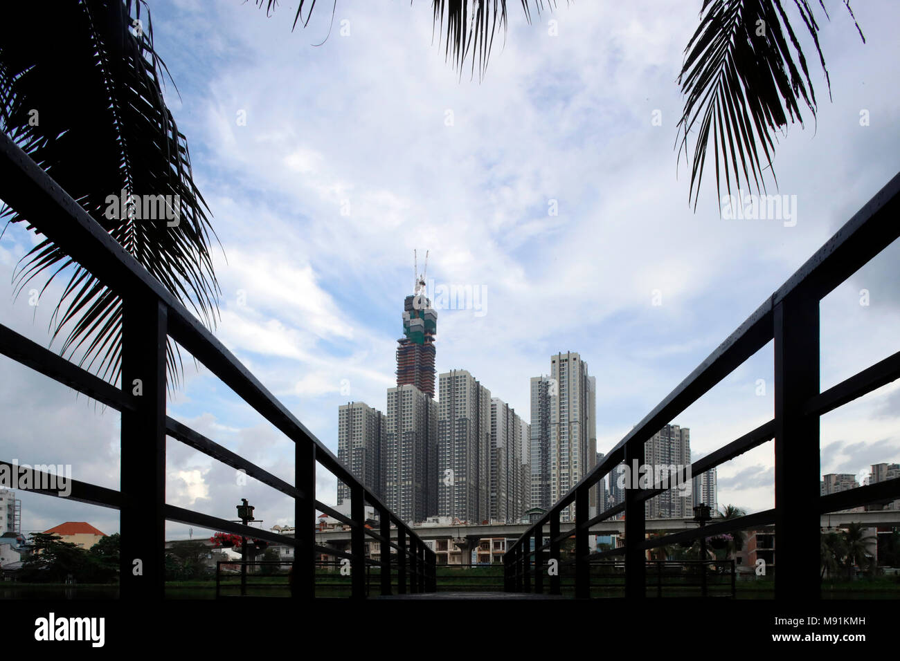 Vue sur les nouveaux bâtiments. Ho Chi Minh Ville. Le Vietnam. Banque D'Images