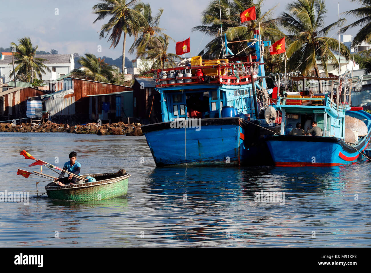 Port de Duong Dong. Les bateaux de pêche. Phu Quoc. Le Vietnam. Banque D'Images