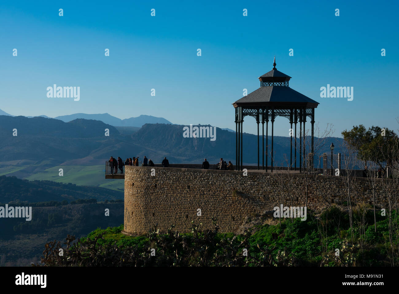 Ronda, Espagne. 19 janvier, 2018. Célèbre point de Ronda (Balcon del Conio). Banque D'Images