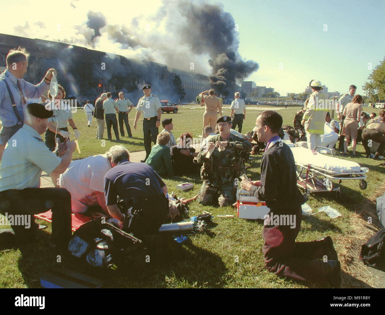 Le Pentagone, le 11 septembre 2001 Banque D'Images