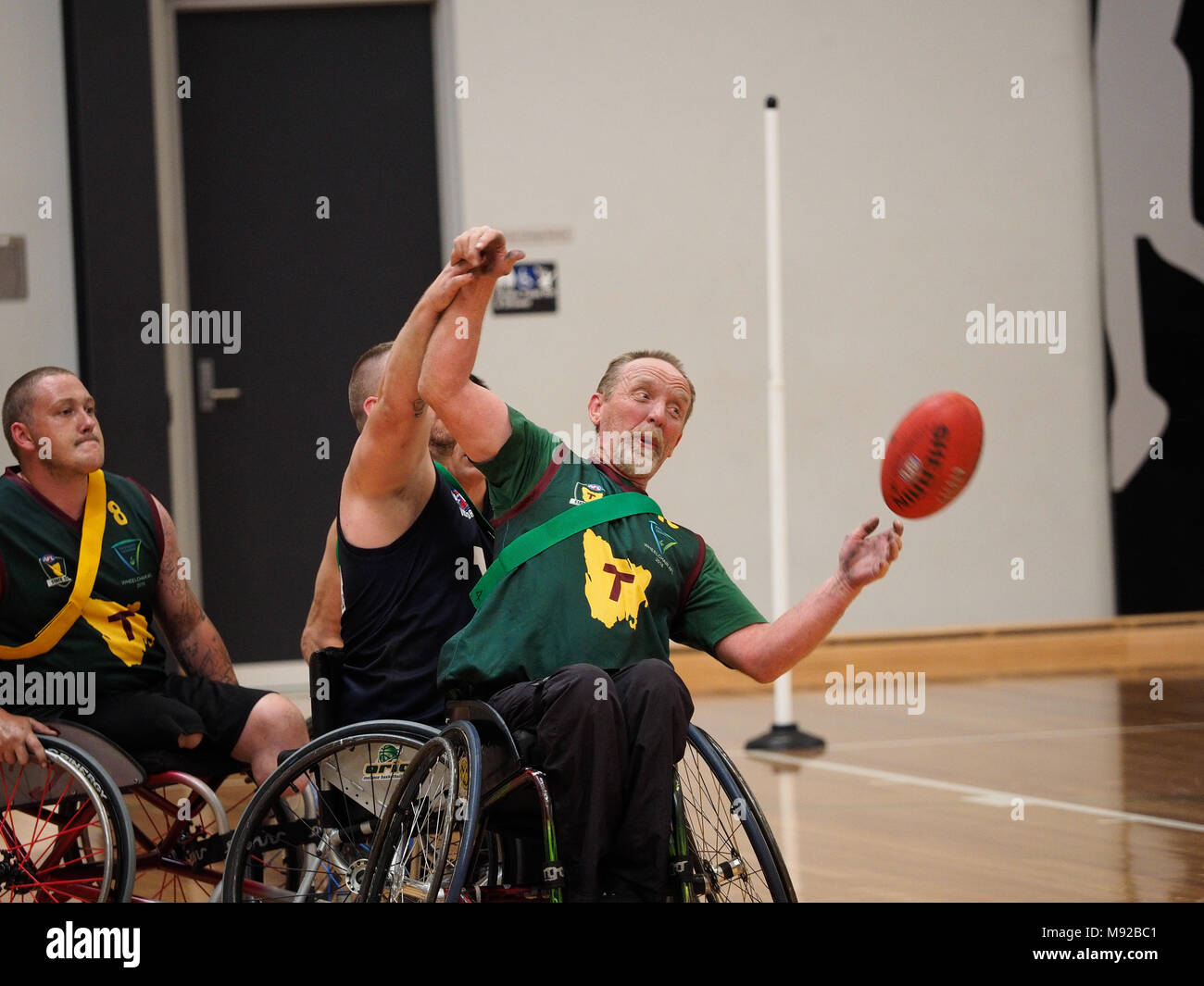 Melbourne, Australie. 22 mars 2018. Fauteuil roulant 2018 Aussie Rules Championnat national. Vs Victoria Tasmanie. Le projet de loi de crédit Forrester/Alamy Live News Banque D'Images