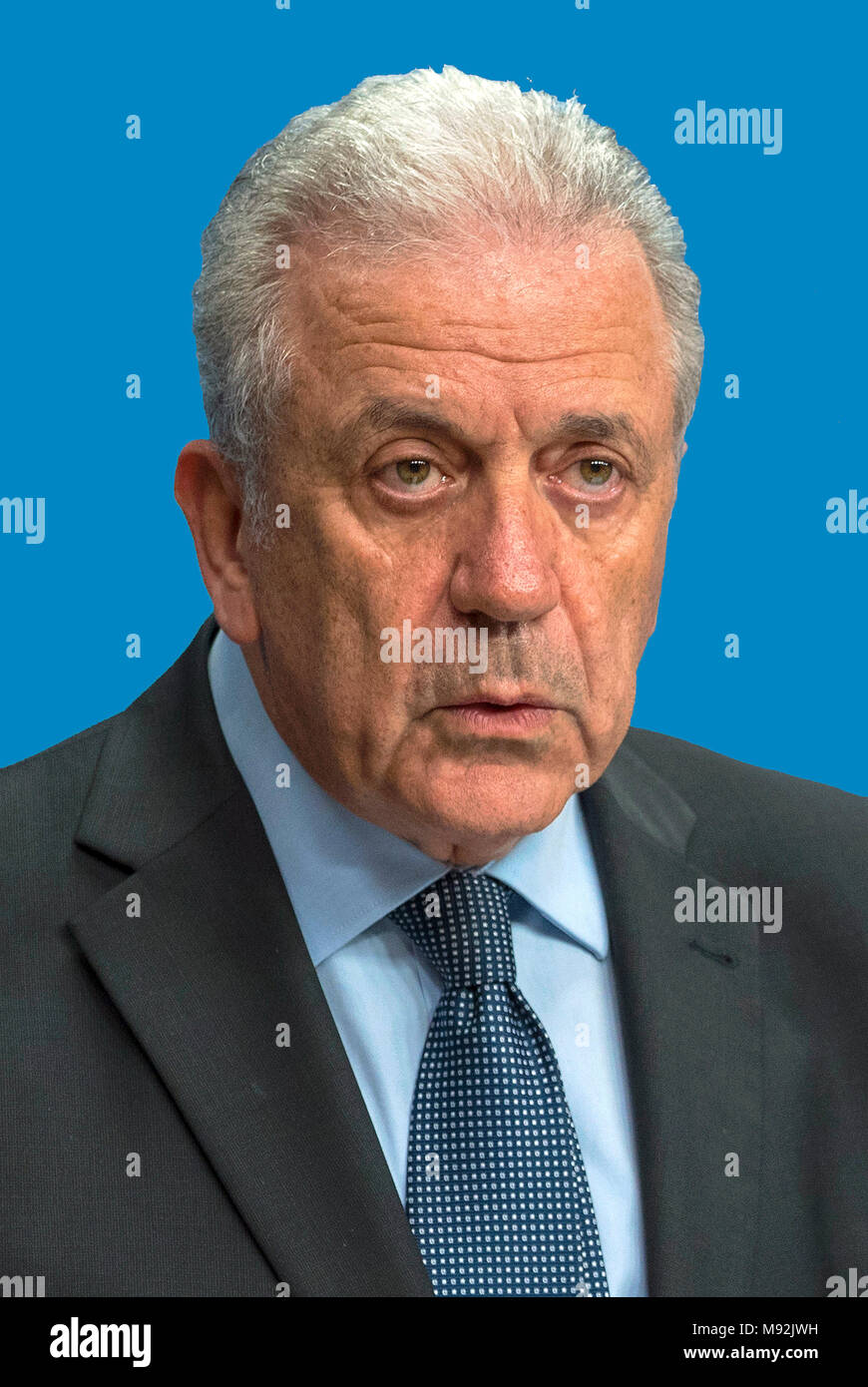 Dimitris Avramopoulos - *06.06.1953 : homme politique grec, Commissaire européen pour les migrations, des affaires intérieures et de la citoyenneté. Banque D'Images