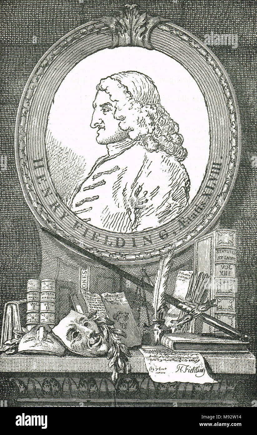 Henry Fielding, 1707-1754, le dramaturge et romancier anglais "père de l' roman anglais Banque D'Images
