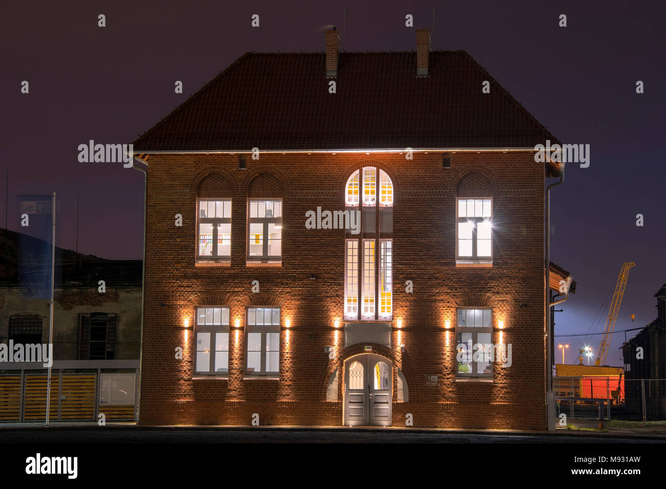 Ville de nuit, Stettin Banque D'Images