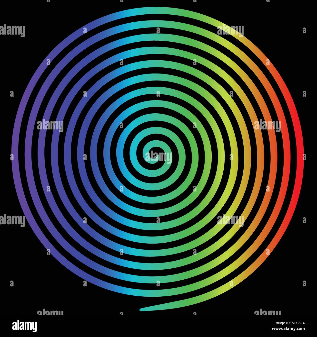 Résumé ronde arc-en-ciel en spirale hypnotique vortex. L'illusion ...