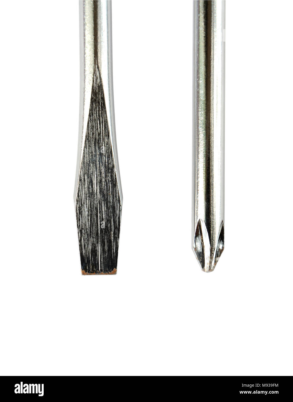 Deux screwdriver isolated on white Banque D'Images