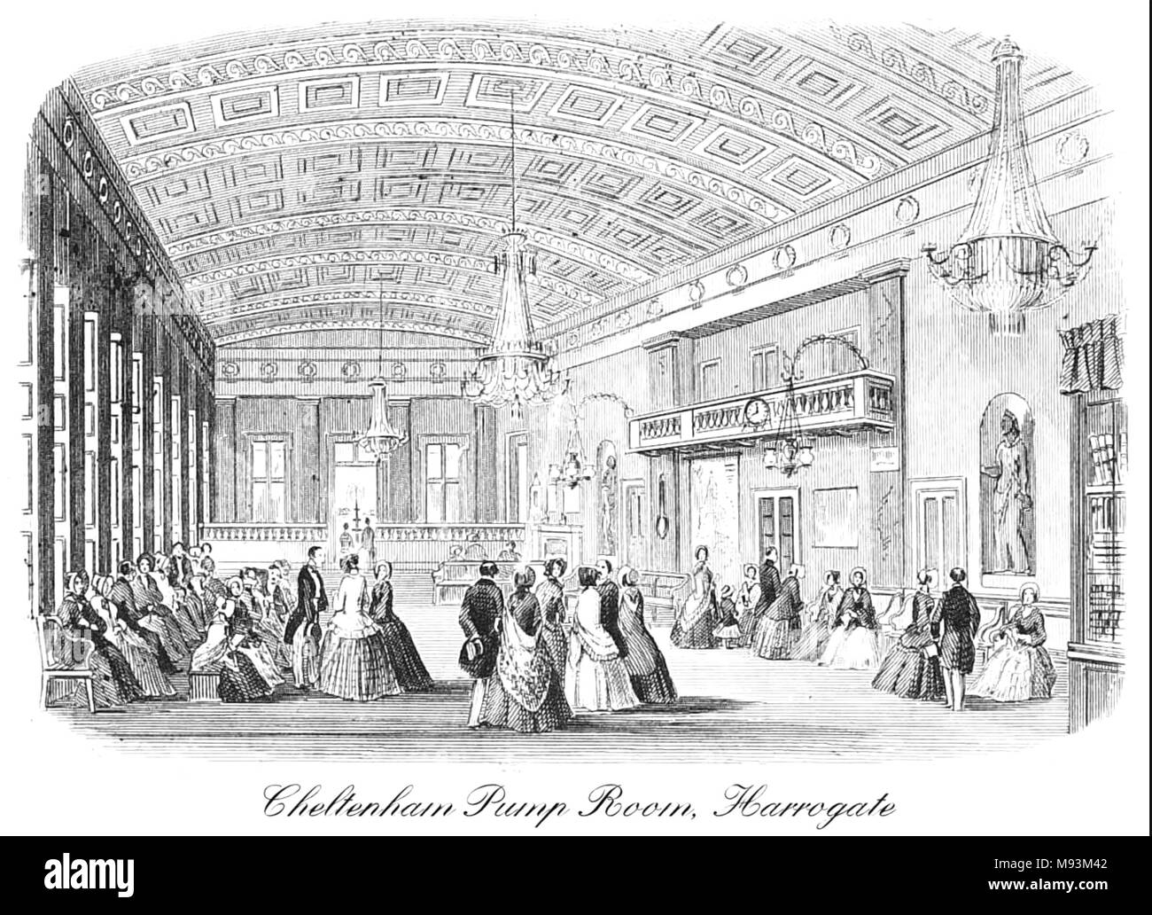 La salle des pompes de Cheltenham, Harrogate, Yorkshire, Angleterre, 1850 Banque D'Images