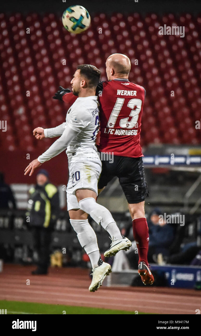 Allemagne, Nuremberg, Max Morlock Stadion 02.02.2018 - 2.Bundesliga - 1. FC Nuremberg vs Erzgebirge Aue - Image : Tobias Werner # 13 Banque D'Images