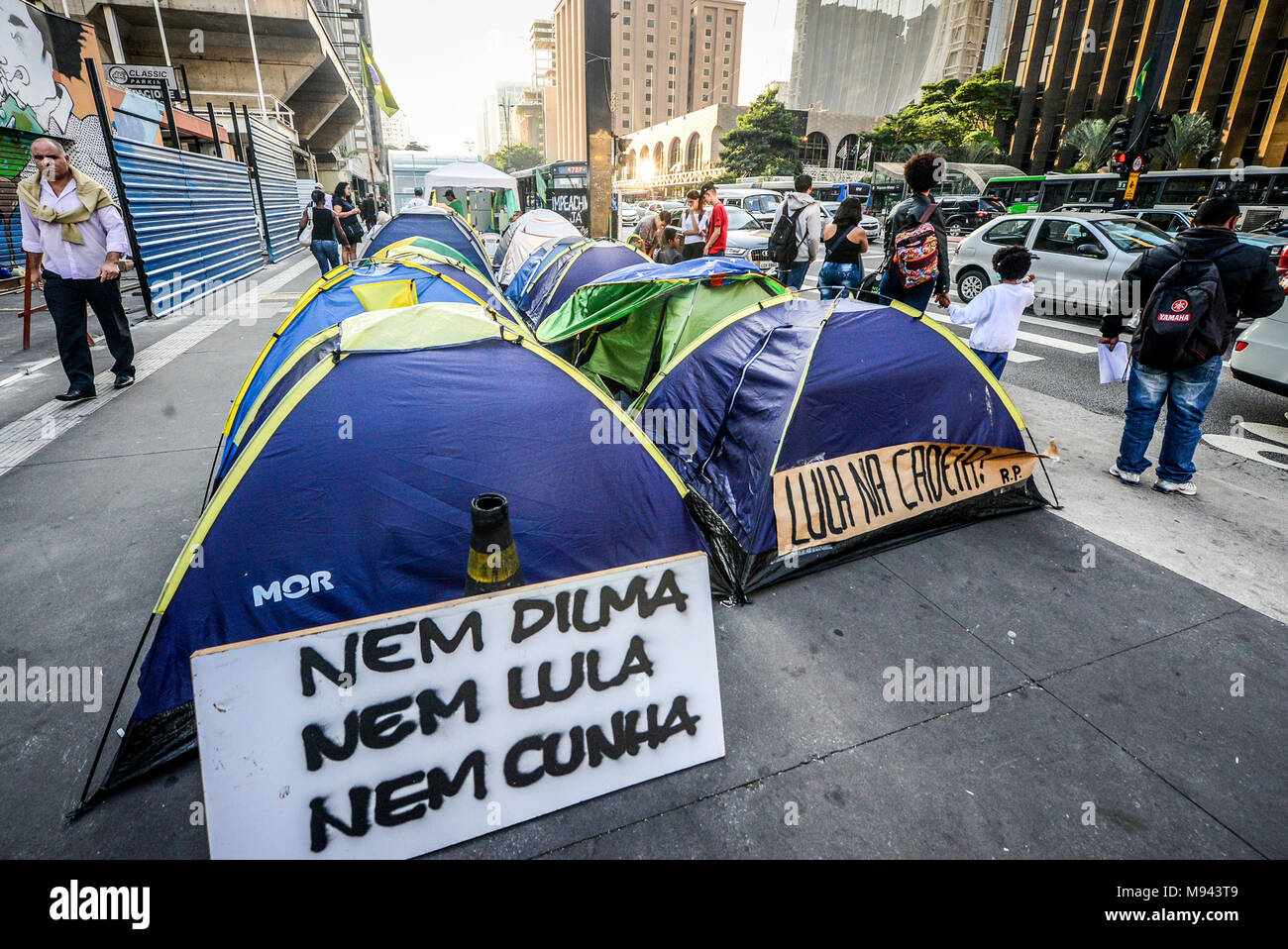 Mouvement contre le gouvernement de Dilma, Lula et Cunha, l'Avenue Paulista, Sao Paulo, Brésil, 03.05.2016 Banque D'Images