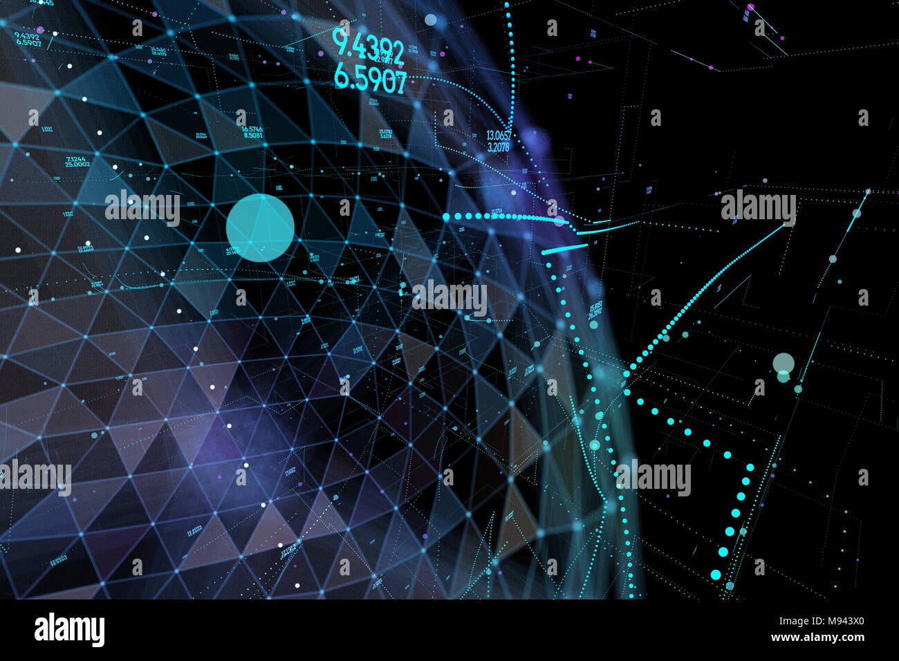 Connexion au réseau mondial. Composition Point et ligne de global business concept Banque D'Images