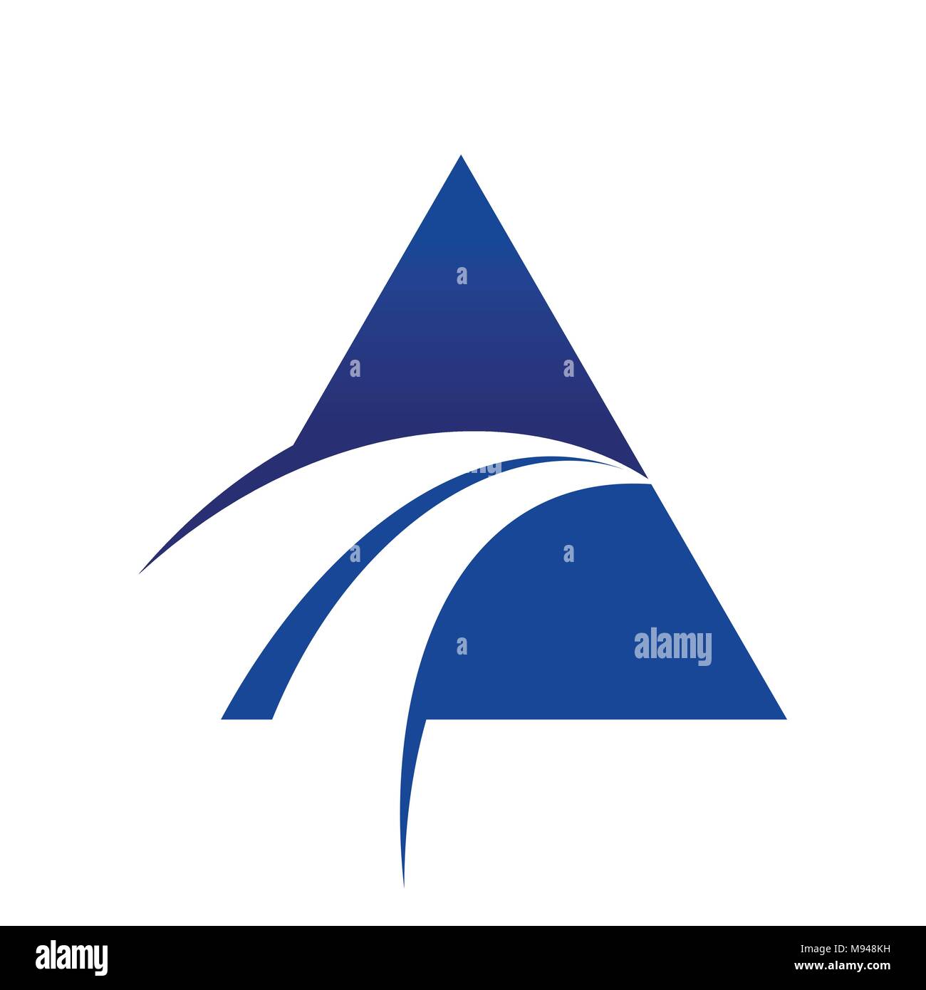 Swoosh bleu Triangle unique Croix symbole vecteur Conception Logo Graphique Illustration de Vecteur