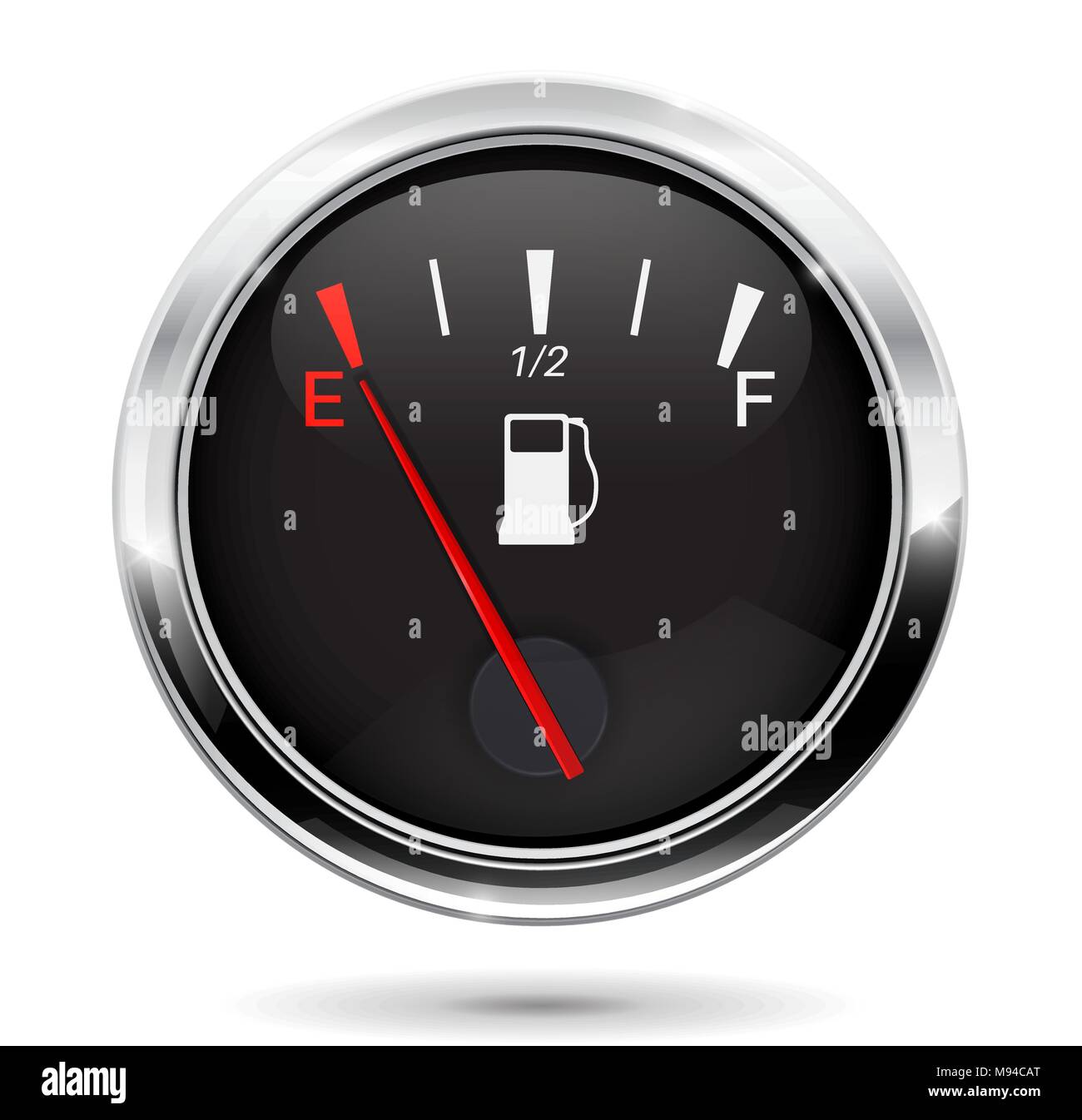 Icône indicateur de voiture de carburant, symbole jauge essence