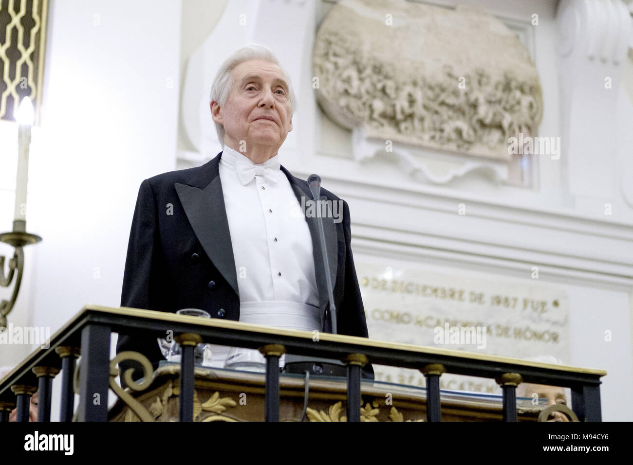 Le pianiste Joaquín Achúcarro se joint à l'Académie Royale des Beaux-arts de San Fernando à Madrid, Espagne. Avec : Joaquin Achucarro, Joaquín Achúcarro Où : Madrid, Communauté de Madrid, Espagne Quand : 18 Feb 2018 Crédit : Oscar Gonzalez/WENN.com Banque D'Images