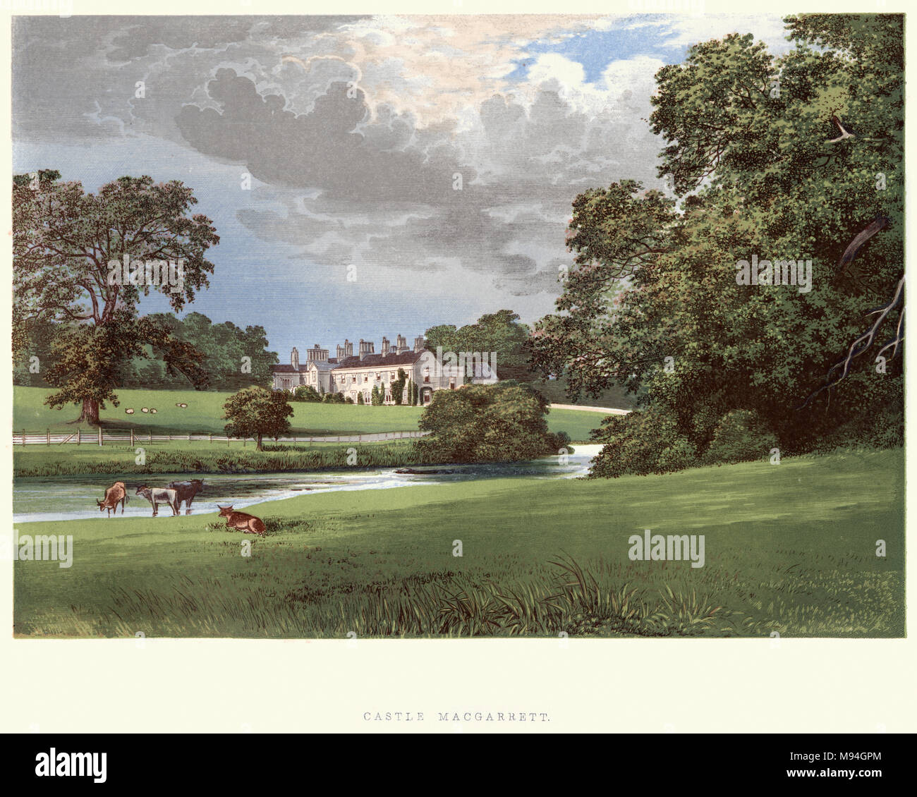 Château MacGarrett County Mayo Irlande, 19e siècle Banque D'Images